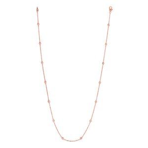 0.50 Carat Diamond by the Yard Necklace G SI 14K Rose Gold 14 stones 18